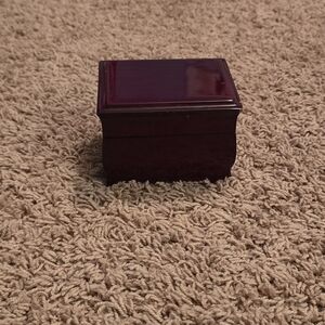 Small Glossy Dark Brown Wood Jewelry Box